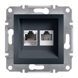 Schneider EPH5200171 Asfora Antrasit RJ11 RJ45 CAT6 Utp Telefon Data Prizi