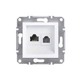 SCHNEIDER EPH5270121 ASFORA BEYAZ ÇERÇEVESİZ RJ11 1RJ45 CAT6 UTP TELEFON DATA PRİZİ