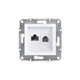 Schneider EPH5270121 Asfora Beyaz Çerçevesiz RJ11 RJ45 CAT6 Utp Telefon Data Prizi