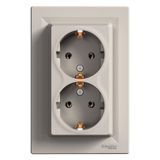 Schneider EPH9900169 Çerçeveli Asfora Bronz İkili Topraklı Priz