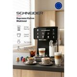 SCHNEIDER Espresso Latte ve Kahve Makinesi - 20 Bar Basınç, Kapsül Kahve Destekli, Çok Programlı ve Buharlı Süt Köpürtücülü
