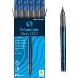 Schneider Maxx 220 S 0.4 mm Mavi Asetat Kalemi 10'lu Kalıcı Marker Seti