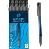 Schneider Maxx 224 M 1.0 mm Asetat Kalemi Siyah 10'lu