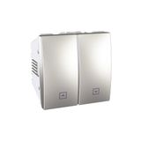 Schneider MGU3.207.30 Unica Top/Class 250V AC 10A 2 Modül Alüminyum Kilitli Jaluzi Kumanda Liht Butonu