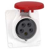 Schneider PKY16F435 Pratika 380-415V AC 5x16A 3P+N+E Trifaze IP44 Hızlı Bağlantı Eğik Makine Prizi
