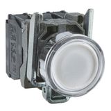Schneider XB4BW31M5 22 mm 220-240V 1NA+1NK Yaylı Dönüşlü Beyaz Işıklı Buton