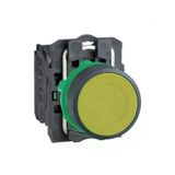 Schneider XB5AA5122 mm Yaylı Sarı Kumanda Butonu Plastik