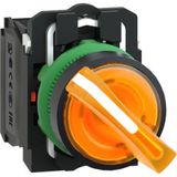 Schneider XB5AK125M5 ,2-KONUM/KONTAK-1A1K TURUNCU-220V Kalıcı M22 Anahtar