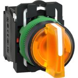 Schneider XB5AK135M5 ,3-KONUM/KONTAK-1A1K TURUNCU-220V Kalıcı M22 Anahtar