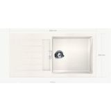 Schock Signus D100L Polaris Granit Evye Tezgaha Sıfır 1000 x 500 cm - Beyaz