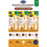 Scholl Besleyici Ayak Maskesi 1 Çift - Bal, Badem, Üre ve Shea Yağı İçeren Yoğun Nemlendirici Bakım Maskesi X 3 Adet