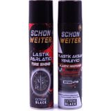 Schön Weiter Araç Plastik Aksam Yenileyici 500ML, Lastik Parlatıcı 500ML, 2'li Avantajlı Set - 500 ml