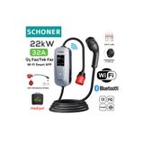 SCHONER 22kW Taşınabilir Elektrikli Araç Şarj İstasyonu 32A Trifaze/Monofaze (220V Dönüştürücü Hediyeli)