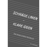 Schräge Linien - klare Ideen: Das etwas andere Notizbuch für schiefe Ideen - schwarz-weiß, A5 Format, für Linkshänder