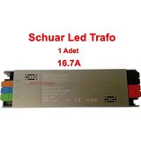 SCHUAR Süper Slim 12v 16.7A Şerit Led Trafosu 200w IP20 (Epox Dolgu Elektronik Devre 12 Volt 16.7 A