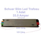 SCHUAR Süper Slim 12v 33.5A Şerit Led Trafosu 400w IP20 (Epox Dolgu Elektronik Devre 12 Volt 33.5 A