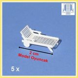 Schulcz 530101-5 1/200 Ölçek, Şezlong-Beyaz-5 Adet - Çok Renkli