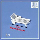 Schulcz 540101-2 1/100 Ölçek, Şezlong -Beyaz -Detaylı-5 Adet - Çok Renkli