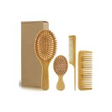 Schulzz 4 Adet Bambu Fırça Tarak Seti %100 Bambu Set