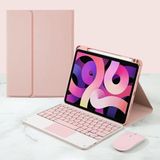 Schulzz Air 4 Air 5 Türkçe Bluetooth Touchpad Klavyeli Smart Kılıf (Mouse Hediyeli) 360 Derece Döner Uyku Modu Kalem Bölmeli Pembe