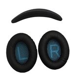 Schulzz Bose QC35 Kulaklık Pedi ve Kafa Bandı - Set Halinde Kulaklık Pedi Yastığı Süngeri ve Kafa Yastığı - Siyah