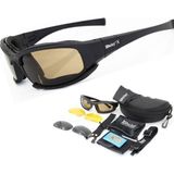 Schulzz Daisy X7 UV400 Polarize Değişebilir 4 Lensli Motorsiklet Gözlüğü - Beden Tanımsız - Siyah