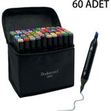Schulzz Dodocool 60’li Çift Uçlu Touch Marker Art Tasarım Kalem Seti Ithal Ürün Güvenli ve Kolay Kullanım