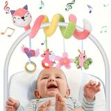 Schulzz Figürlü Yenidoğan Bebek Puset Beşik Yatak Çıngırağı Bebek Arabası Uyumlu Duyusal Oyuncaklar - Pembe