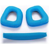 Schulzz Logitech G35 G930 G430 F450 Kafa Bandı ve Kulaklık Pedi Set Kulaklık Pedi Süngeri Headband - Mavi