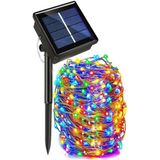 Schulzz Solar Güneş Enerjili Dış Bahçe Aydınlatma 100 Led Çok Renkli 10 M