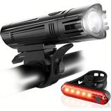 Schulzz T6 LED 300 Lümen 4 Modlu Su Geçirmez USB Şarjlı Ön Arka Bisiklet Farı Işığı 1300 Mah
