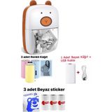 Schulzz Taşınabilir Yazıcı Kapibara , Bluetooth Bağlantılı, 3 Beyaz Sticker ve 3 Renkli Kağıt ile