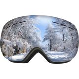Schulzz UV400 Korumalı Antisis Özellikli 3 Katmanlı Aynalı Snowboard Kayak Gözlüğü - Standart - Gümüş