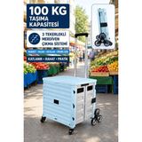 SCHUTZENGER 100 kg Taşıma Kapasiteli Katlanır 3 Tekerlekli Merdiven Çıkan Market Pazar ve Yük Taşıma Arabası PZ100