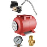 Schutzenger 100 L Yatay Kapalı Hidrofor Genleşme Tankı - Bağlantı Çapı 1 Manometre Flex Şartel