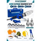 SCHUTZENGER 1000W Isı Ayarlı Boru Kaynak Makinesi – 6 Pafta, 2’li Diş Açma,1,5 Inç Boru Anahtarı, Makas, Eldiven, 3m Metre Teflon Bant