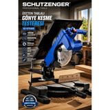 SCHUTZENGER 1800W Üstten Tablalı Gönye Kesme Testeresi 305 mm 40T 4500 Devir 45° Açılı Kesim