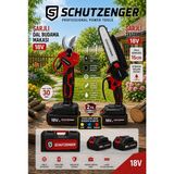 SCHUTZENGER 18V Şarjlı Dal Budama Makası + Zincirli Testere Seti 2 Bataryalı 15 cm 30 mm Kesim Kırmızı 561A