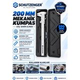 SCHUTZENGER 200 mm Profesyonel Mekanik Kumpas – 0,02 mm Hassasiyet, Taşıma Kutulu Ölçüm Cihaz