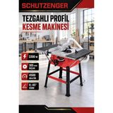 SCHUTZENGER 2200W 305 mm Güçlü Hassas Masa Testere Tezgâhı Profesyonel Kesim Makinesi Tezgah Üstü Marangoz Kırmızı
