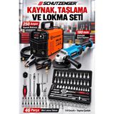 SCHUTZENGER 250A Kaynak Makinesi Bakır Sargı 180MM Devir Ayarlı Spral Taşlama 46 Parça 1/4 Lokma Takımı