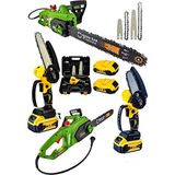 SCHUTZENGER 2'li Set 4800W Elektrikli Hızar Testere Ağaç Odun Kesme Testeresi 128VF Şarjlı Dal Budama Çift Pala