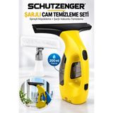 SCHUTZENGER 2li Set Şarjlı Cam Silme Makinesi Vakum ve Püskürtme Mikro Fiber Bez Başlıklı Sarı - Çok Renkli