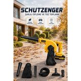 SCHUTZENGER 3 Başlıklı Kompresör Şarjlı Hava Üfleme Toz Toplama Sarı Araç Mangal Üfleme Yaprak Için W-5670D