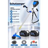 SCHUTZENGER 3 Başlıklı Şarjlı Ot Çim Biçme Makinesi Hızar Motoru Zinçirli-Tel Fırça-Misina Başlıklar Çift Akülü NM-0102