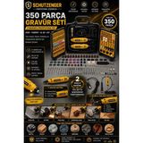 SCHUTZENGER 350 Parça 2 Makine Gravür Seti Oyma Taşlama Zımpara Delme Kesme 3500RPM Pro Sar