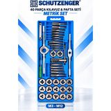 SCHUTZENGER 40 Parça Metrik Kılavuz ve Pafta Seti M3-M12 Iç Dış Diş Açma Takımı Germany