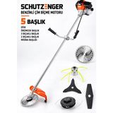 SCHUTZENGER 5 Başlık Benzinli Ot Biçme Çim Kesme Makinesi Tırpan Misina Tel Fırça 3 Bıçaklı 2 Bıçaklı Ipli Misina
