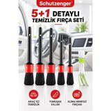 SCHUTZENGER 5+1 Araç Içi Detaylı Temizlik Fırça Seti Klima Menfezi ve Oto Detay Fırçaları