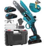 SCHUTZENGER 598VF Otomatik Yağlamalı Şarjlı Akülü Budama Testeresi Zinçirli Odun Kesme Budama Çift Akü 20 cm Pala